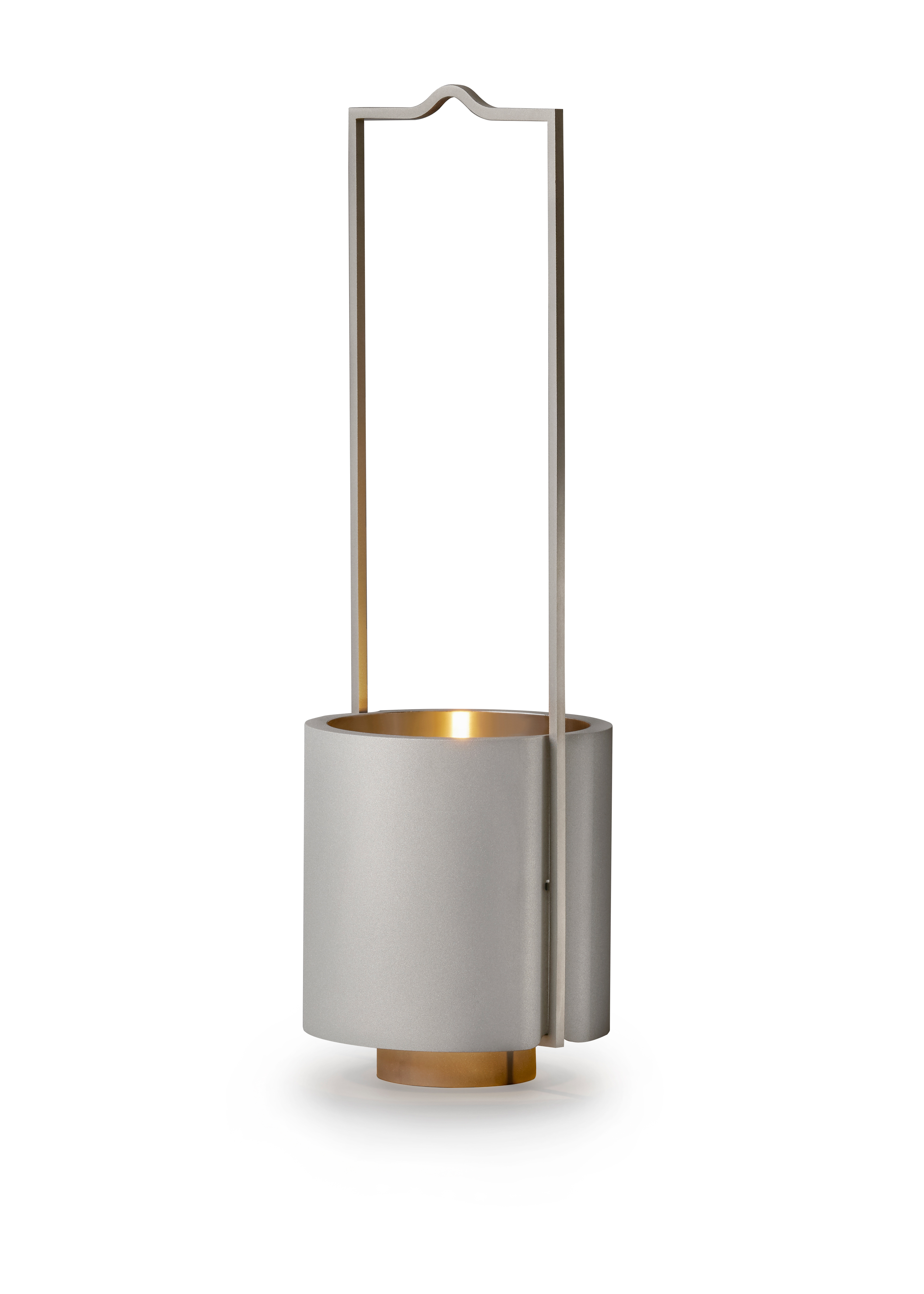 Salvaged Desk Wired Amber Lens Brass Forcato-Verona Lamp